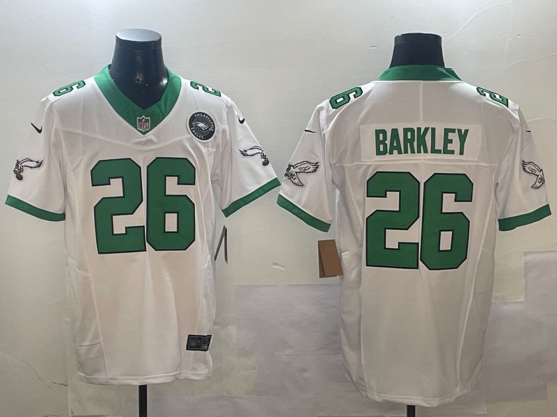 Men Philadelphia Eagles #26 Barkley White Thanksgiving three generations 2024 Nike Limited NFL Jersey style 2->philadelphia eagles->NFL Jersey